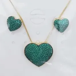 Conjunto Coração Grande Verde