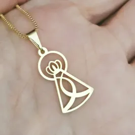 Colar com Pingente Nossa Senhora Banhado a Ouro 18k